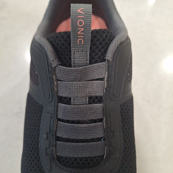 Vionic Gored-Lace Athletic Sneakers - Reign Black Size 7W - Picture 3 of 9
